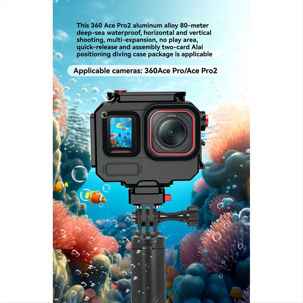 Underwater Camera - Водонепроницаемый чехол M05K 263FT/80M для Insta360