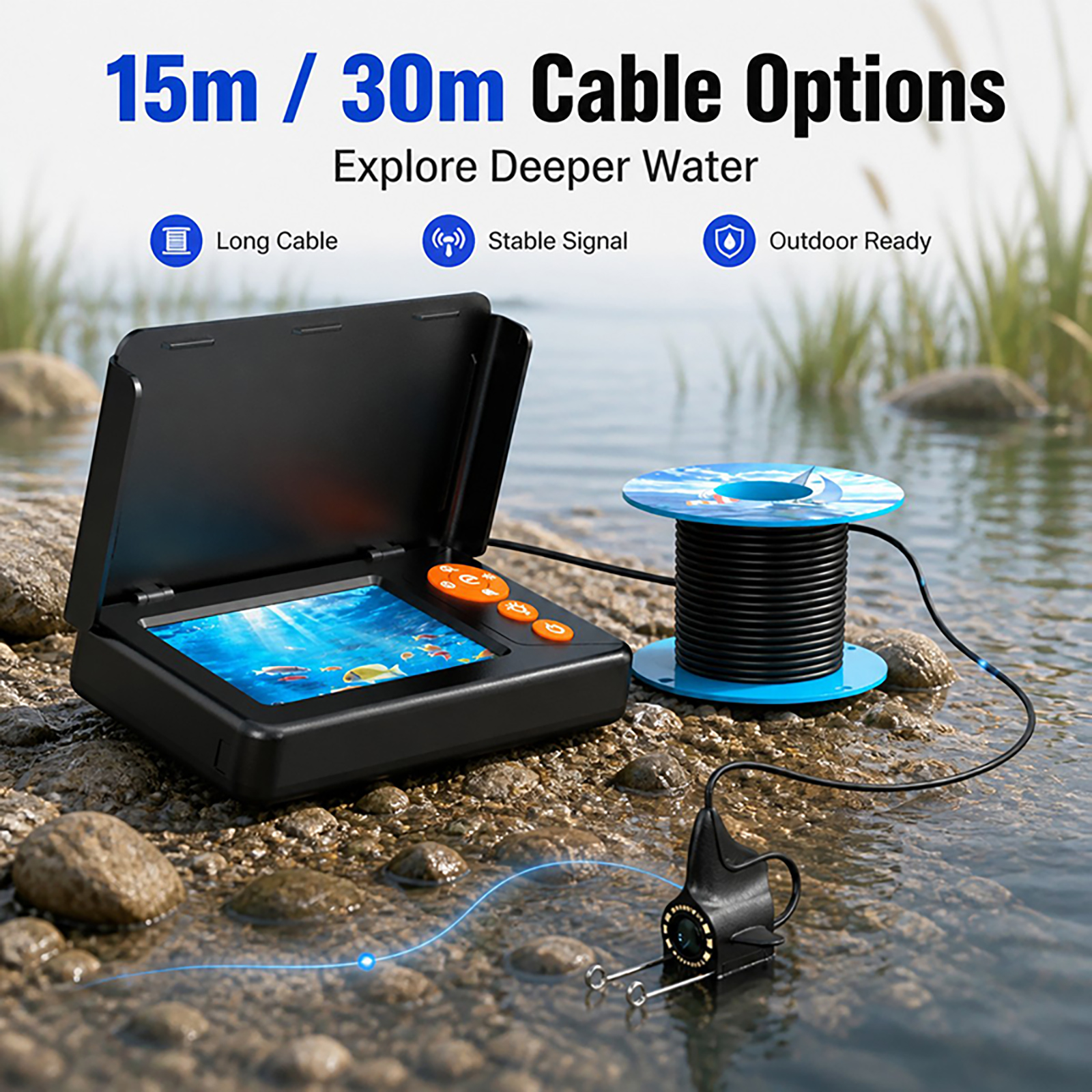 Fish Finder Portable - Подводная камера 1080P HD с монитором,