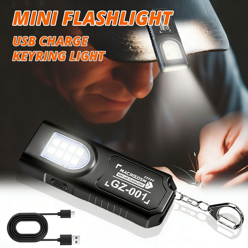 Fishing Light - Светодиодный фонарик-брелок с зарядкой Type-C, 550
