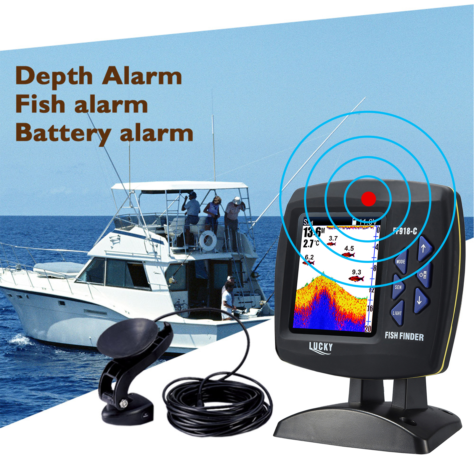 Рыболокатор проводной датчик р – обзор и цена Fishing Depth Finder