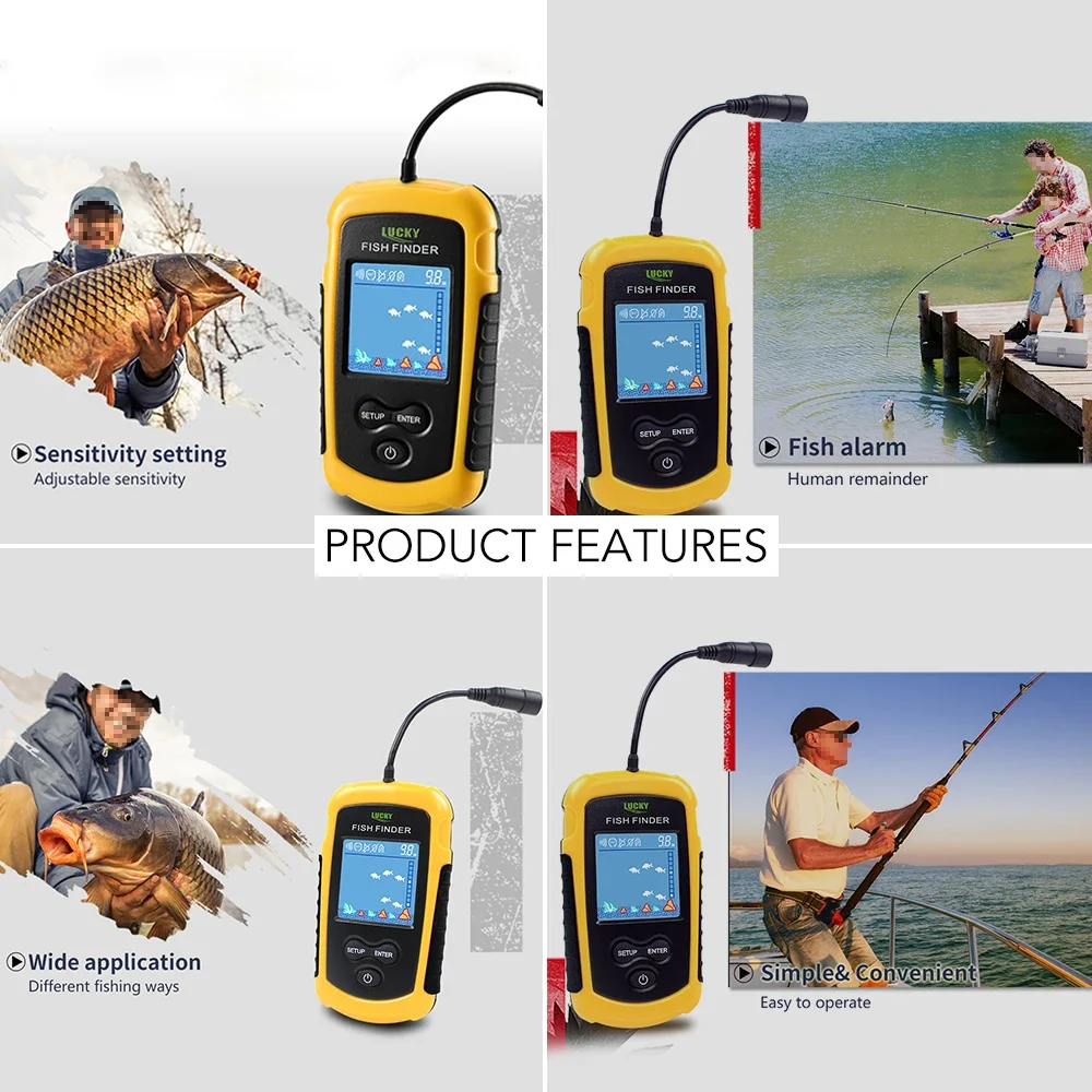 Lucky ЖК-экран с цветным экран – обзор и цена Fish Finder Cable