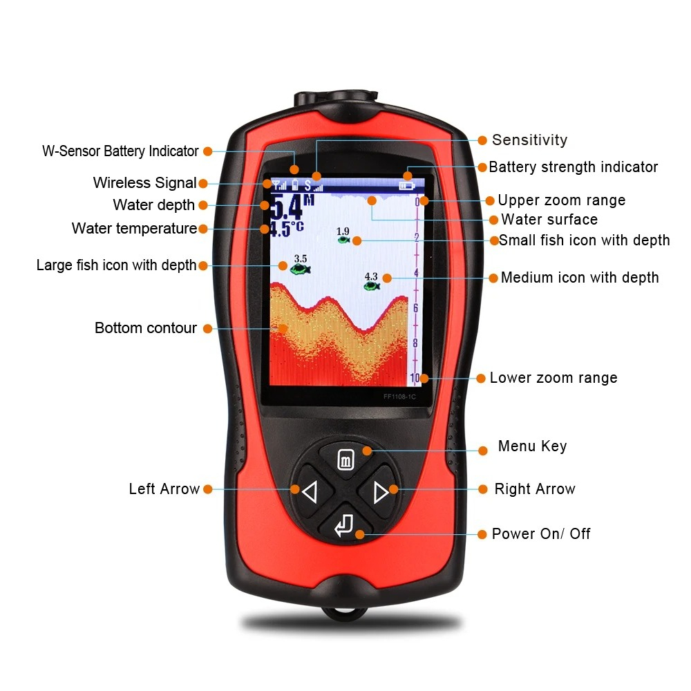 Проводной эхолот с цветным HD- – обзор и цена Fish Finder