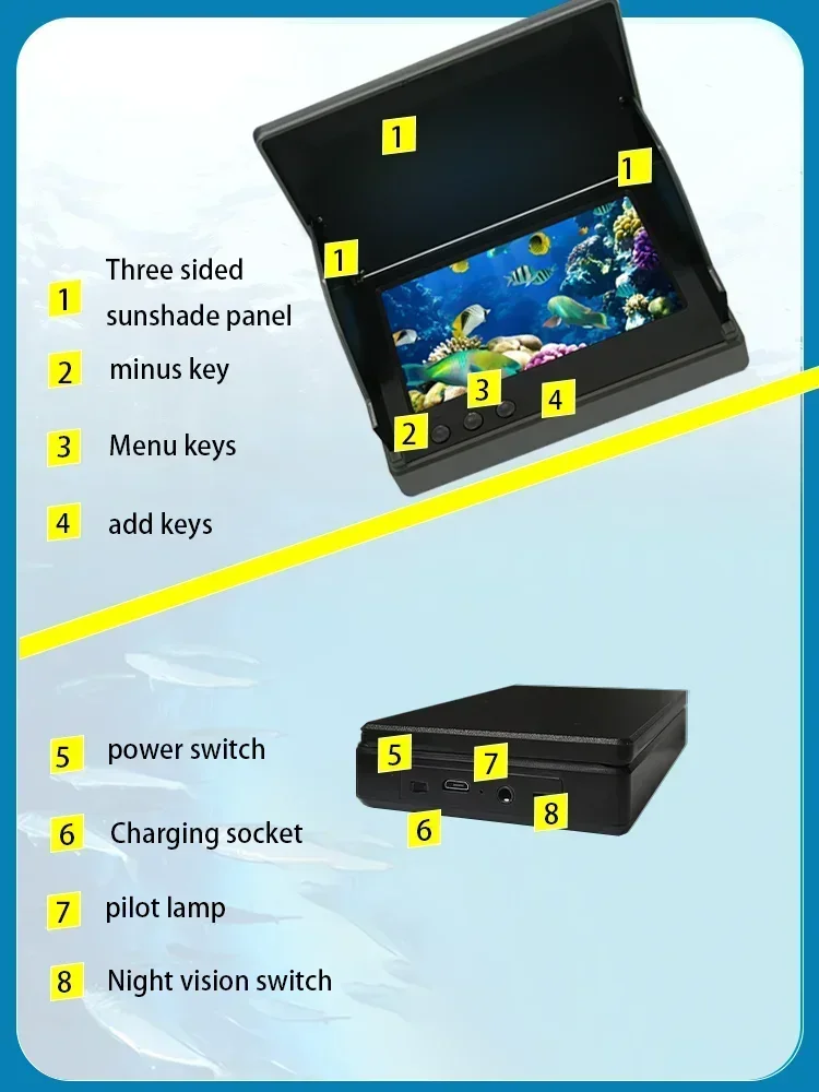 YS43A 4,3-дюймовый детектор ры – обзор и цена Fish Finder Battery